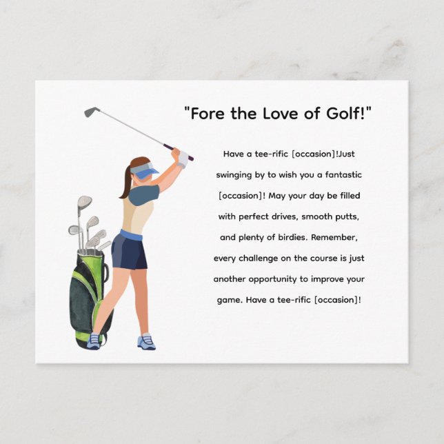 Postal Golf Woman Golfer: Golf (Anverso)