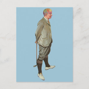 Postal Golfer de Vintage Phrenology Head