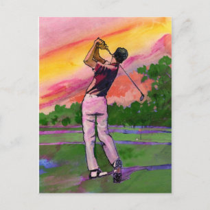Postal Golfer en el campo
