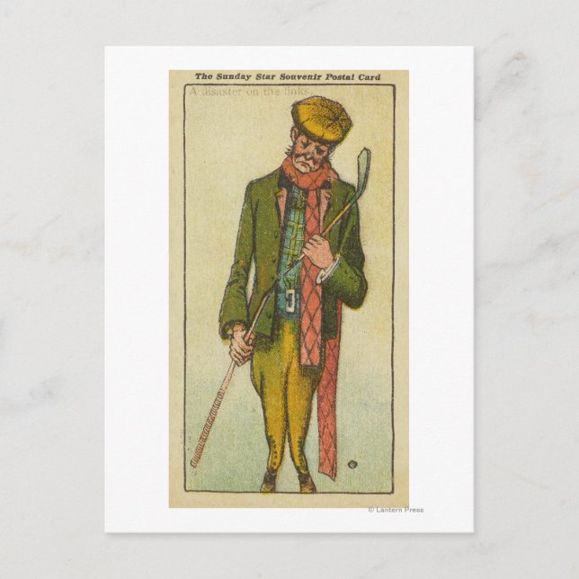 Postal Golfer quien tuvo un desastre en los enlaces (Anverso)