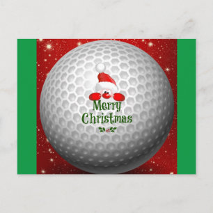 Postal Golfer Santa, saludos de 'Feliz Navidad'