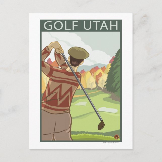 Postal Golfer SceneUtah (Anverso)