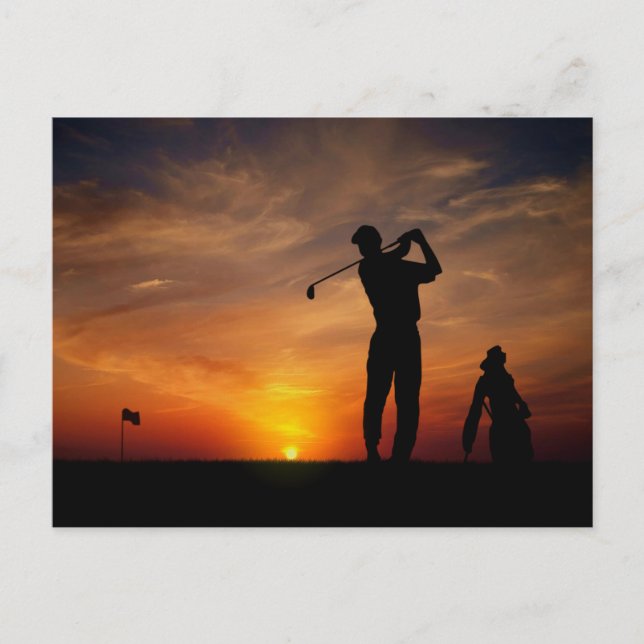 Postal Golfer Sunset (Anverso)