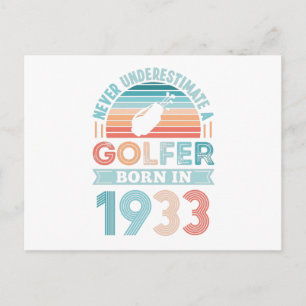 Postal Golfista nacido en 1933 Regalo de cumpleaños 90 Go