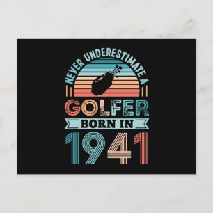 Postal Golfista nacido en 1941 Regalo de cumpleaños 80 Go