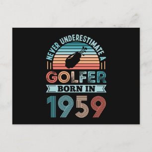 Postal Golfista nacido en 1959 Regalo de cumpleaños 70 Go