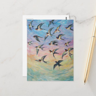 Postal Golondrinas de granero arte