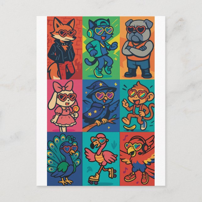 Postal Golpes y bestias (Anverso)