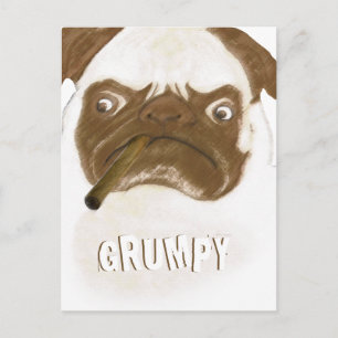Postal Goma grumpy personalizada con cigarro