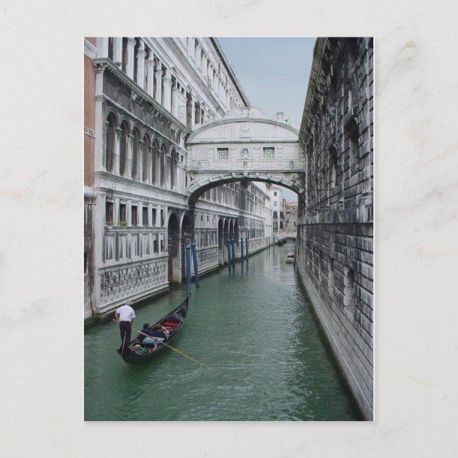 Postal Gondalier en el puente de los suspiros (Anverso)