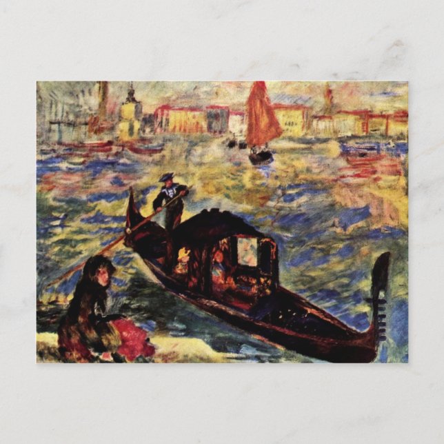 Postal Gondola En El Gran Canal, Venecia Por Pierre-Augus (Anverso)