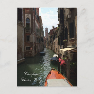 Postal Gondola en la calle Venecia Italia Europa Viajes