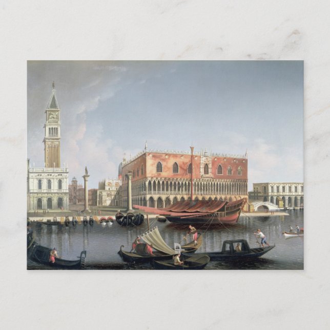 Postal Góndolas antes de la Plaza St. Marks, Venecia (Anverso)