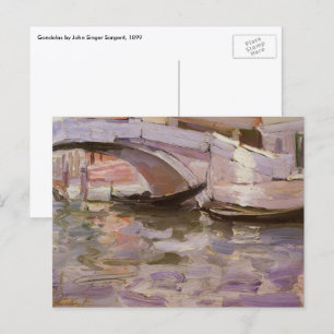 Postal Góndolas de John Singer Sargent, Arte Impresionist