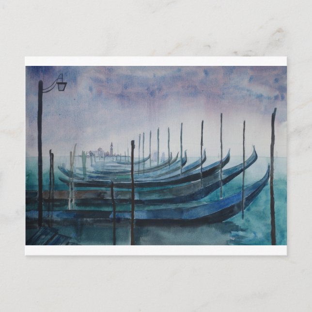 Postal Góndolas de Venecia (Anverso)