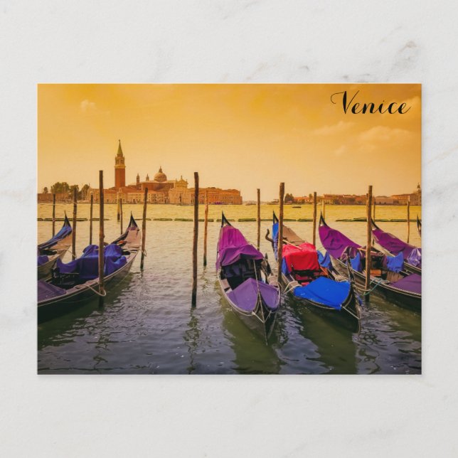 Postal Góndolas de Venecia Italia (Anverso)