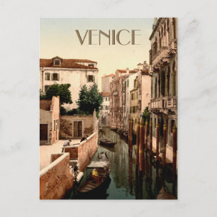 Postal Góndolas de Venecia Italia en el canal