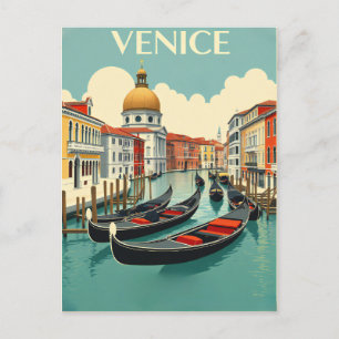 Postal Góndolas de Venecia - Viajes de vintage