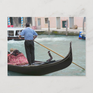 Postal Góndolas en el canal de Venecia