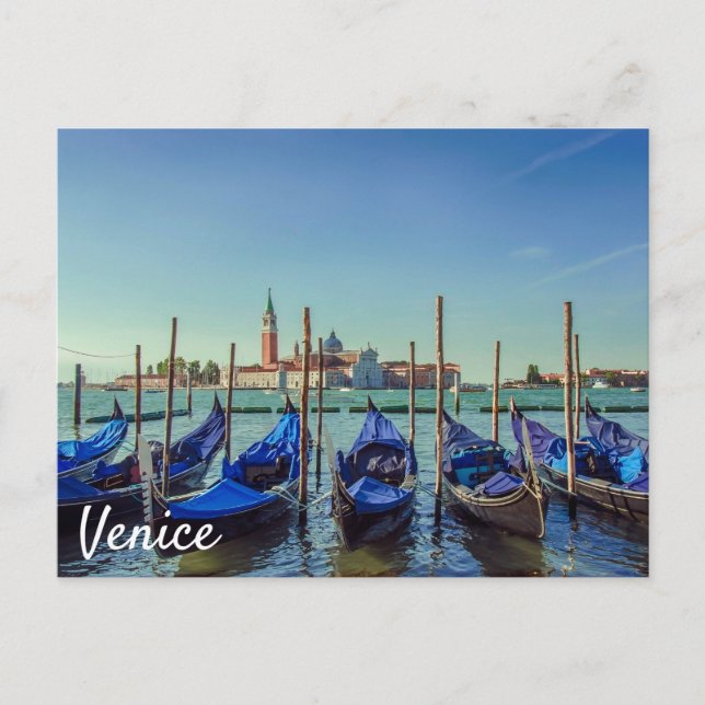 Postal Góndolas en Venecia, Italia (Anverso)