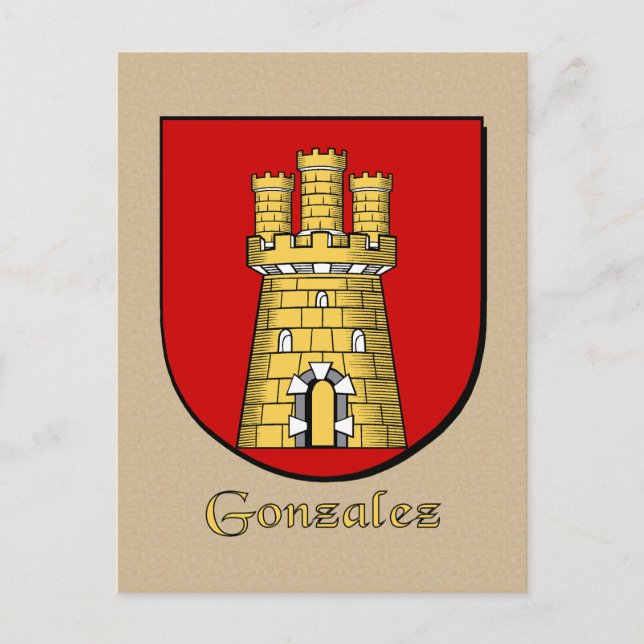 Postal Gonzalez Family Heraldic Shield (Anverso)