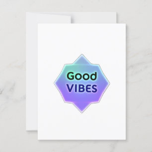 Postal "Good Vibes" Text on Gradient Star Shape