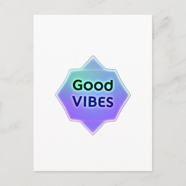 Postal "Good Vibes" Text on Gradient Star Shape (Anverso)