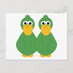 Postal Goofy Green Ducks
