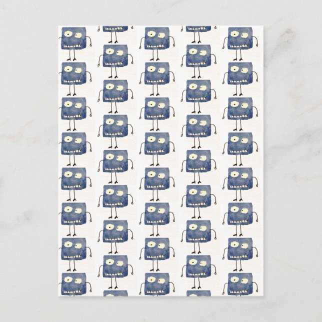 Postal Goofy Square Blue Cartoon Guy (Anverso)