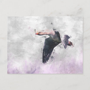 Postal Goose Flying Greylag