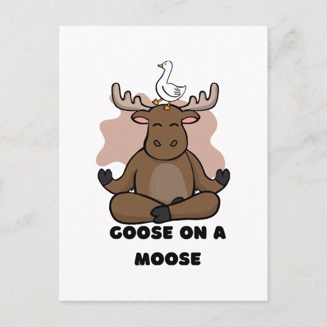 Postal Goose on the Moose Animal Funny (Anverso)