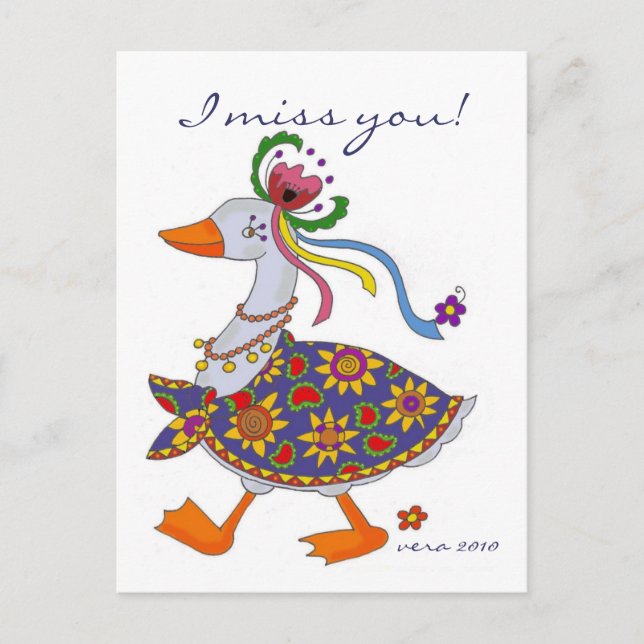 Postal Goose sale del arte folclórico ucraniano (Anverso)
