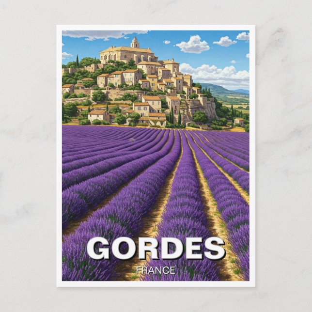 Postal Gordes France Travel Lavender (Anverso)