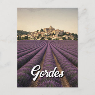 Postal Gordes France Travel Lavender Vintage Retro