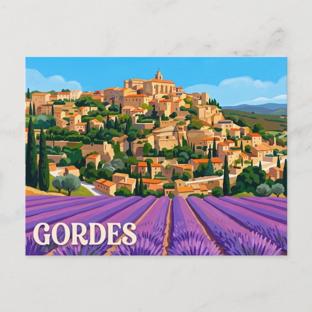 Postal Gordes Francia (Anverso)