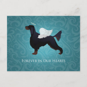 Postal Gordon Setter Mascota Memorial Dog Angel