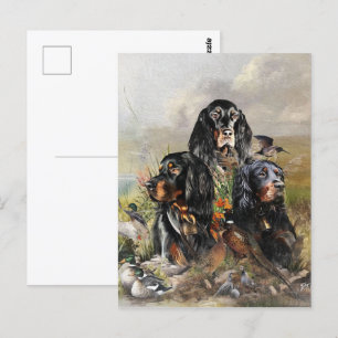 Postal Gordon Setters , Pasión por las Aves , Arte