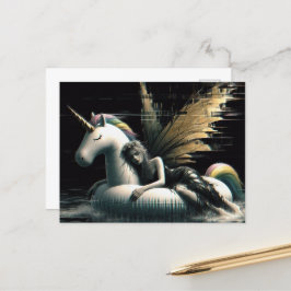 Postal Gorgeous Fairy dormido en el rompecabezas flotante