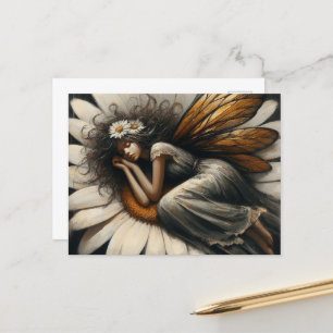 Postal Gorgeous Fairy dormido en una flor