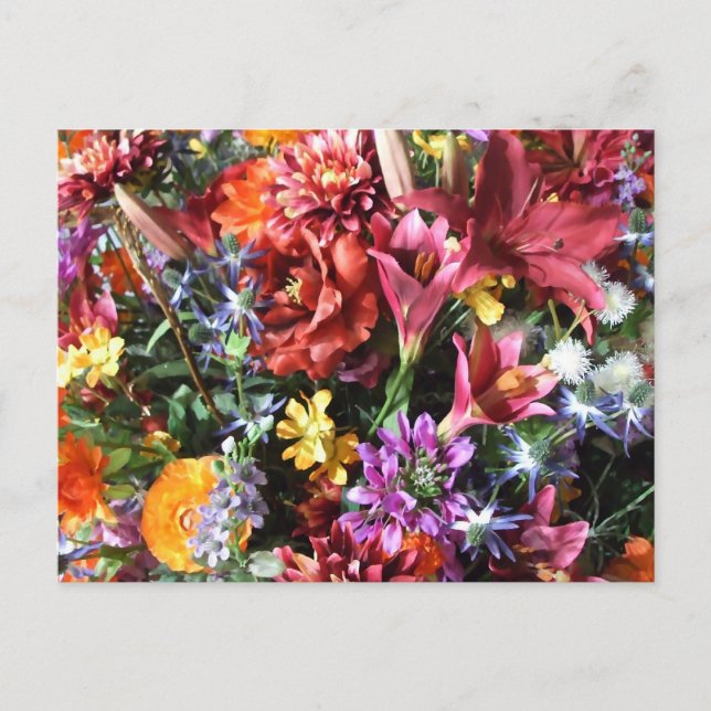 Postal gorgeous, flamboyant flowers. (Anverso)