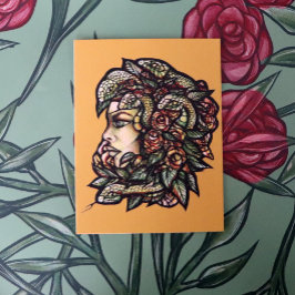 Postal Gorgon de las serpientes verdes de Medusa