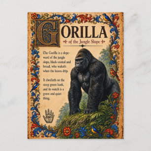 Postal Gorila, Arte de Bestiario Medieval