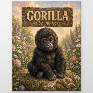 Postal Gorila Bebé Tierno Libro de Cuentos Animal de Guar