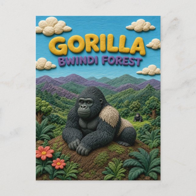 Postal Gorila Bosque Bwindi Moderno KlayKoo (Anverso)