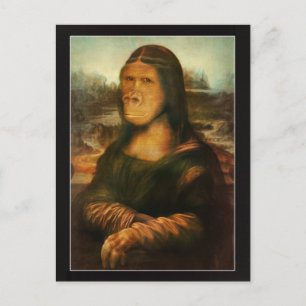 Postal Gorila Mona Lisa Simio