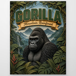 Postal Gorila Montaña Selva Tropical POPCUT