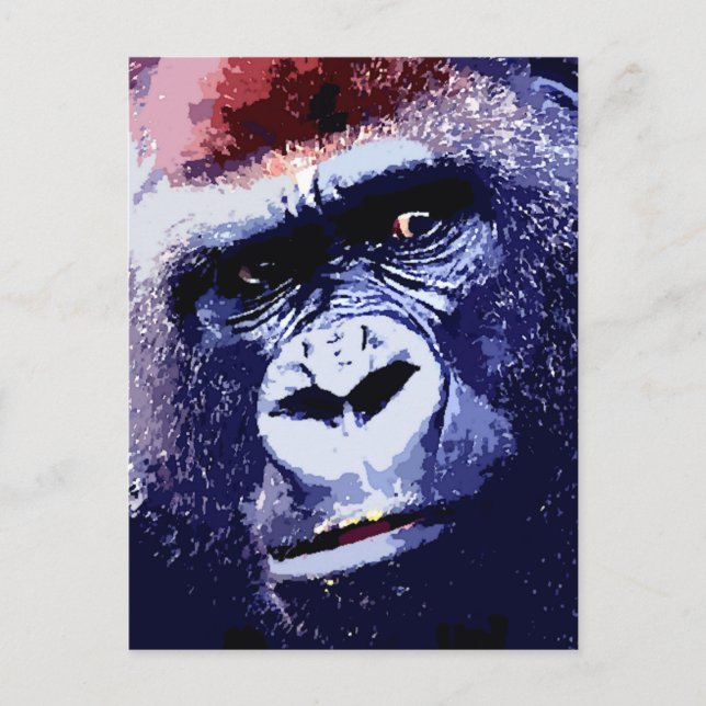 Postal Gorilla Face Pop Art (Anverso)