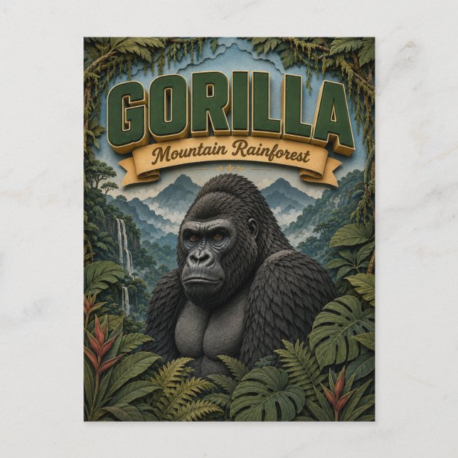 Postal Gorilla Mountain Rainforest POPCUT (Anverso)