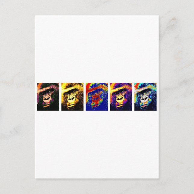 Postal Gorillas Pop Art (Anverso)