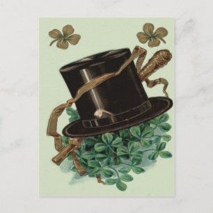Postal Gorra Clay Pipe Shamrock Cuatro Leaf Clover Shille